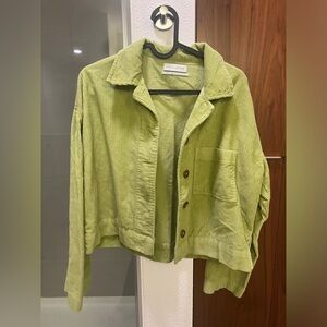 Urban Outfitters Green Corduroy Button-Down Shirt